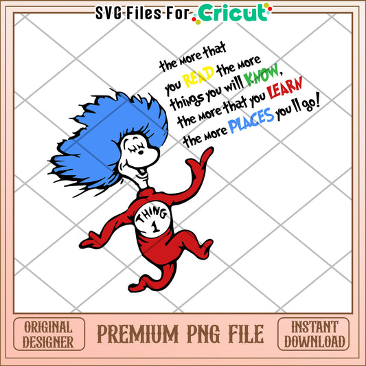 Thing 1 PNG Read, Learn, Grow