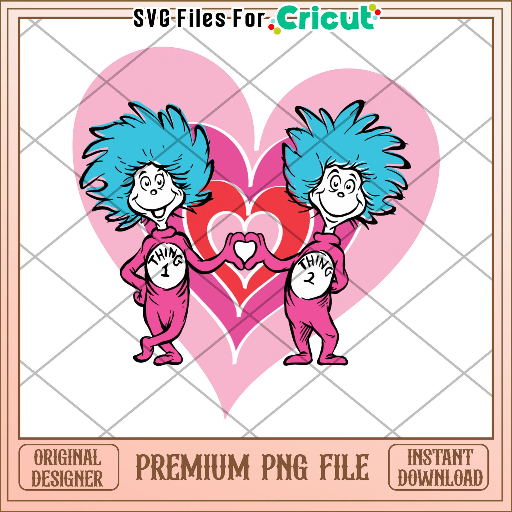 Thing 1 Thing 2 Valentine PNG