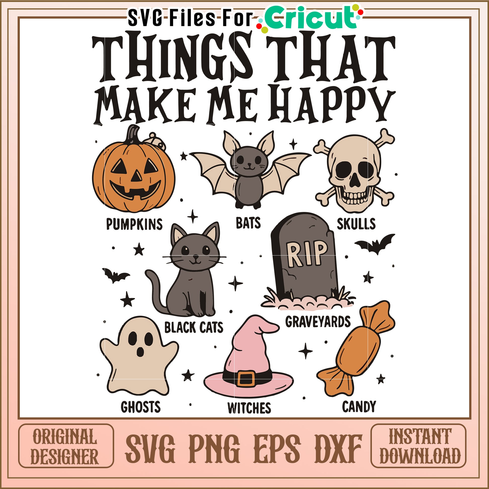 Things that make me happy svg, cartoons characters svg, halloween costumes svg