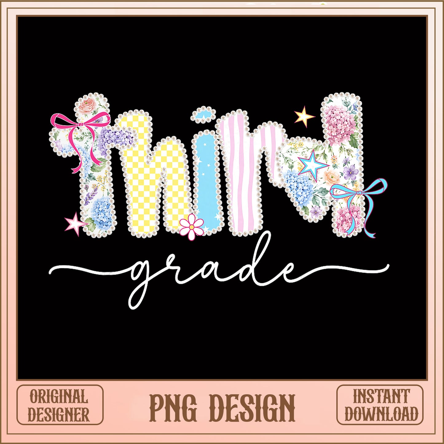 Third Grade PNG Sublimation, Teacher Back To School PNG, 3rd Grade PNG