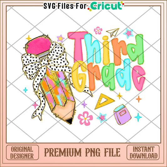 Third grade png, making learning fun​ png, back to school​ png