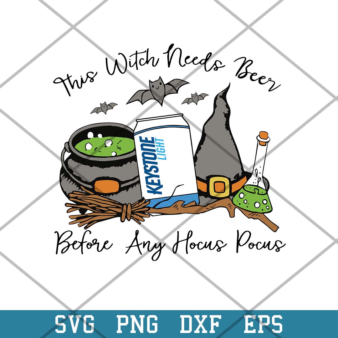 This Witch Needs Beer Keystone Light Befor Any Hocus Pocus Svg, Halloween Svg-Svgfilesforcricut