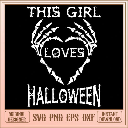 This girl loves halloween svg, Halloween characters svg, Digital Download