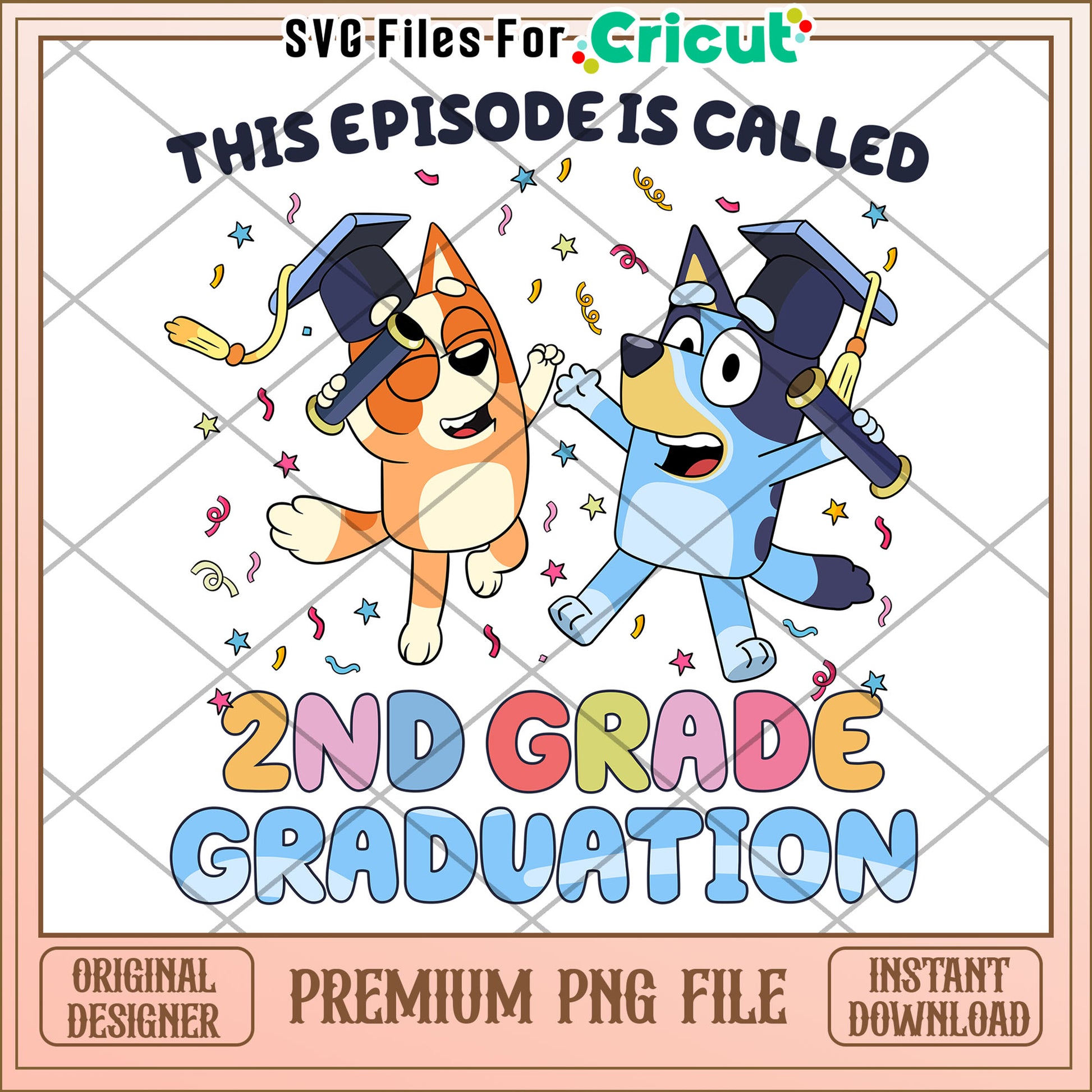 This episode is called 2nd grade graduation png, bluey cartoon png, bluey png