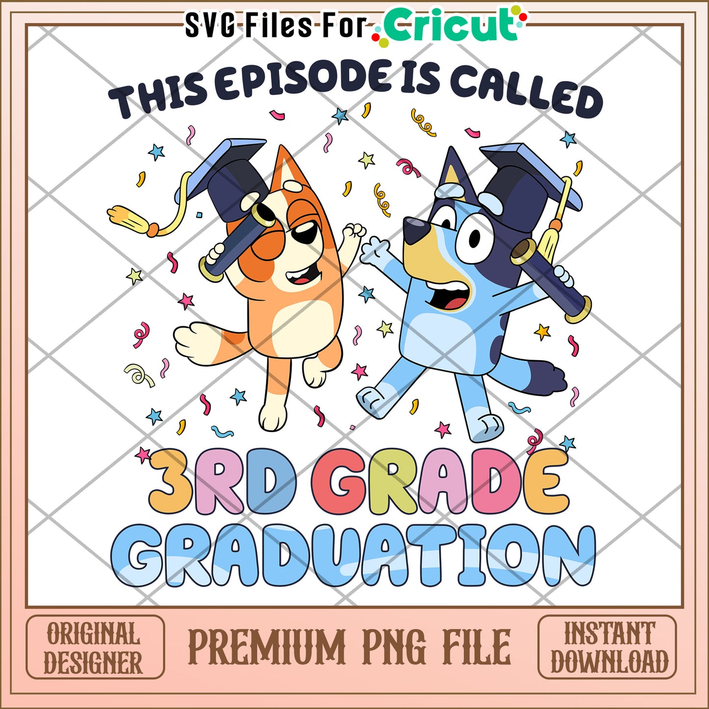 This episode is called 3rd grade graduation png, bluey cartoon png, bluey png