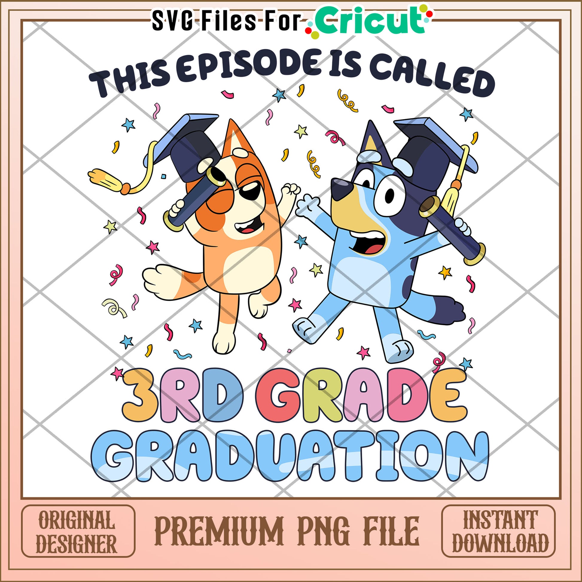 This episode is called 3rd grade graduation png, bluey cartoon png, bluey png