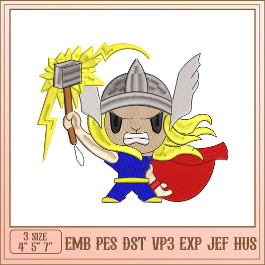 Thor Embroidery Design - 3 Sizes