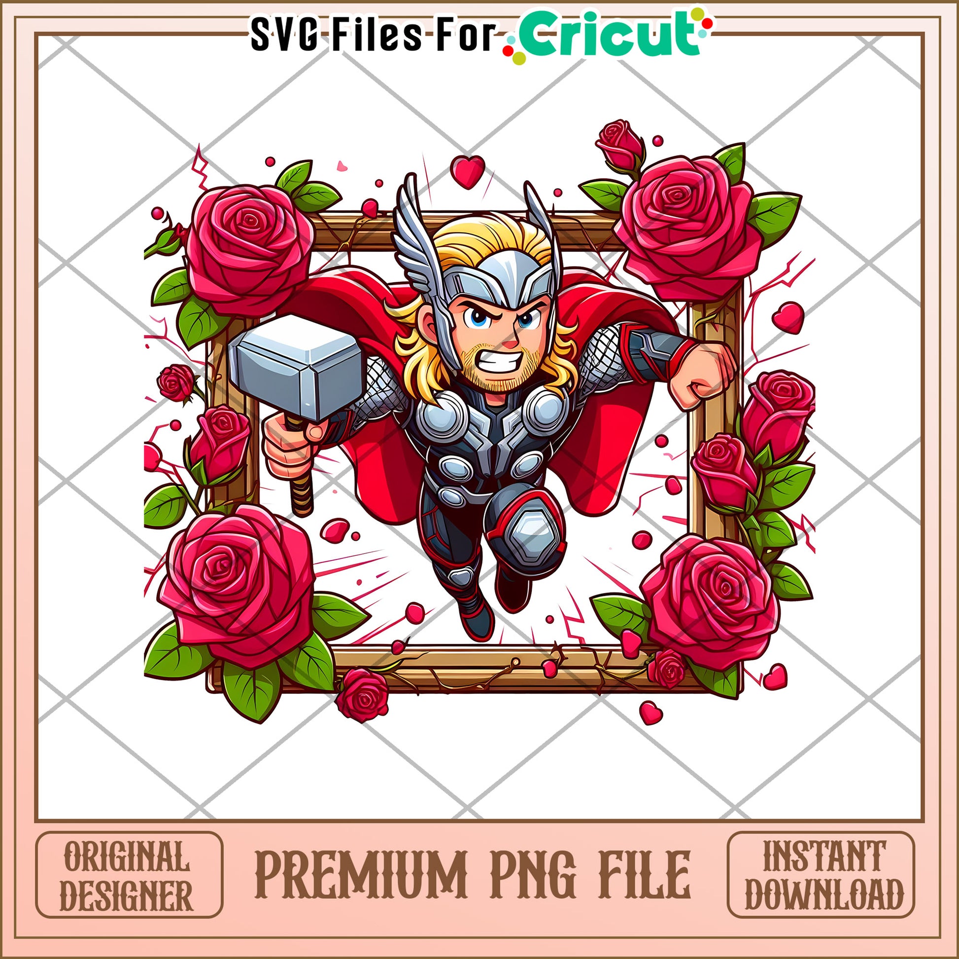 Thor Roses PNG Cricut Design