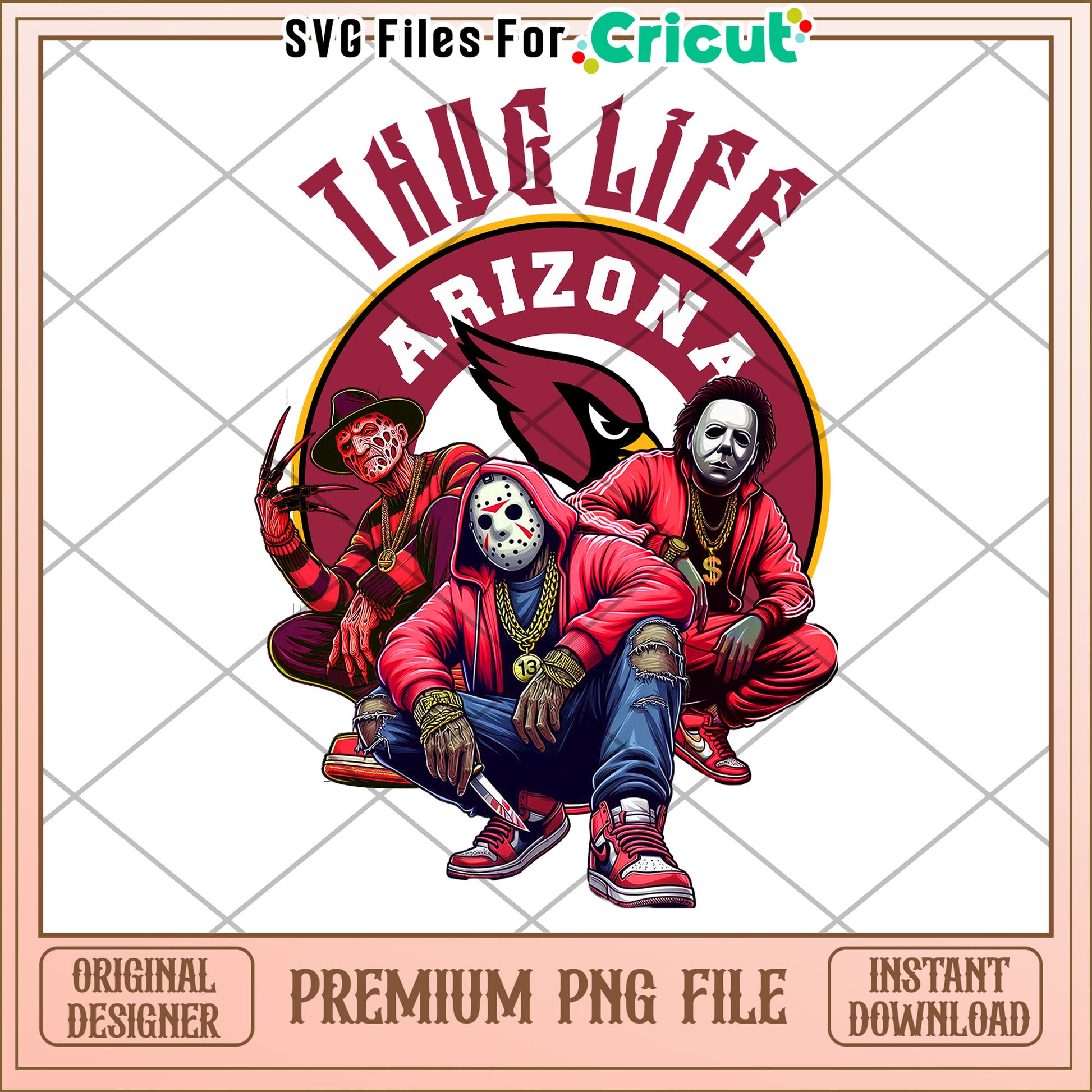 Thug Life Arizona PNG File for Cricut, Instant Download Premium Design