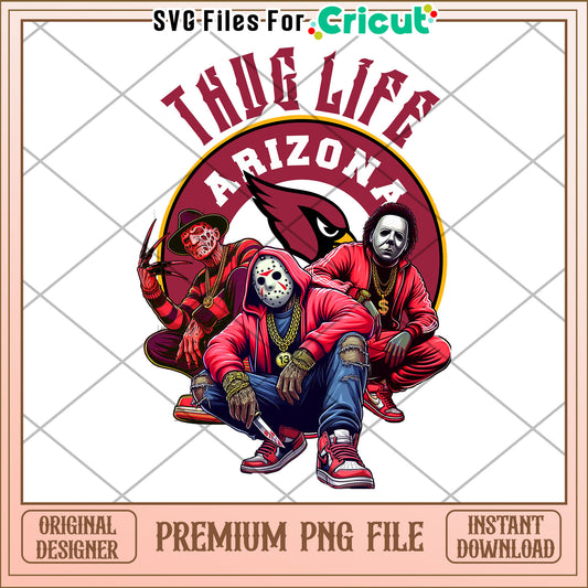 Thug Life Arizona PNG File for Cricut, Instant Download Premium Design