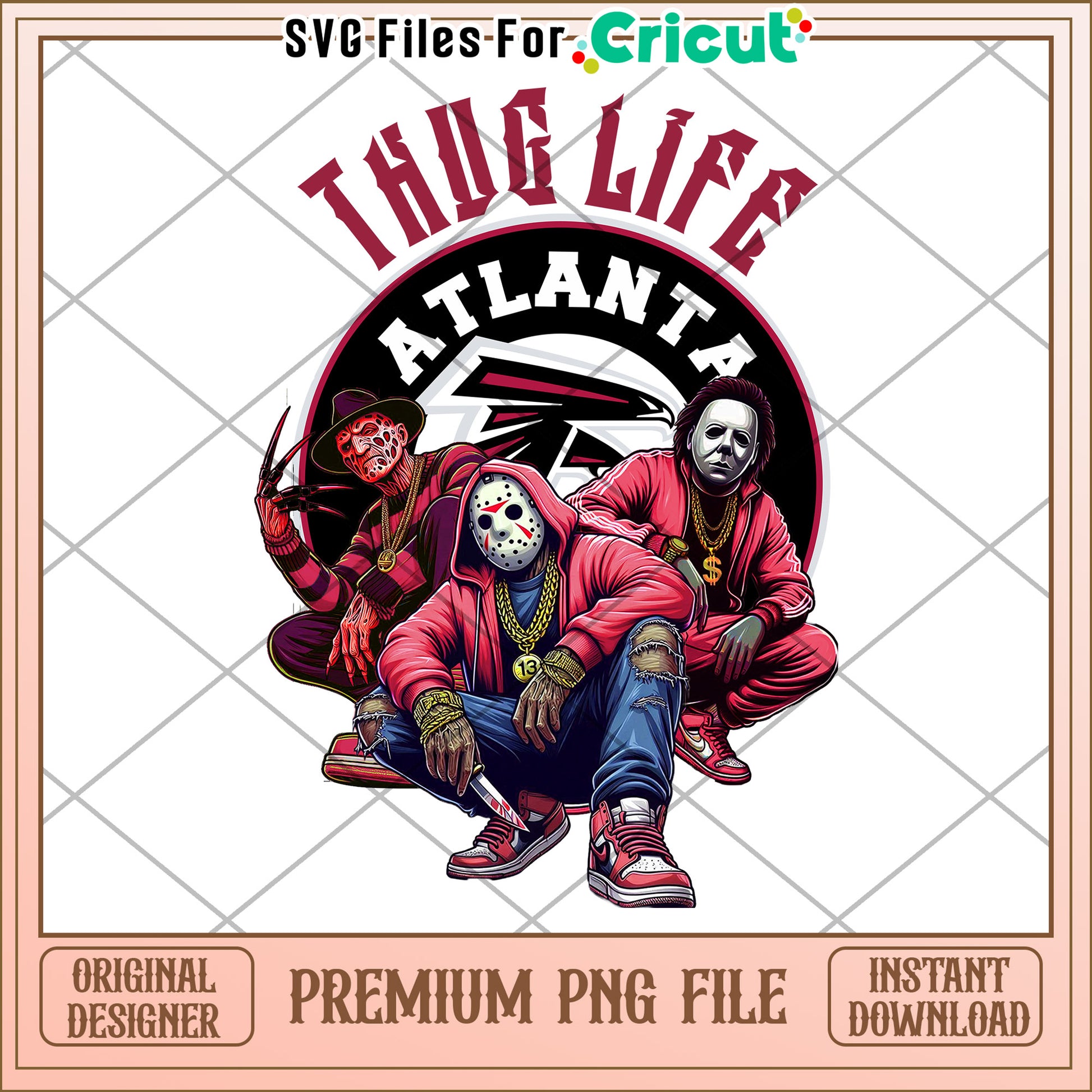 Thug Life Atlanta graphic design, premium PNG file download