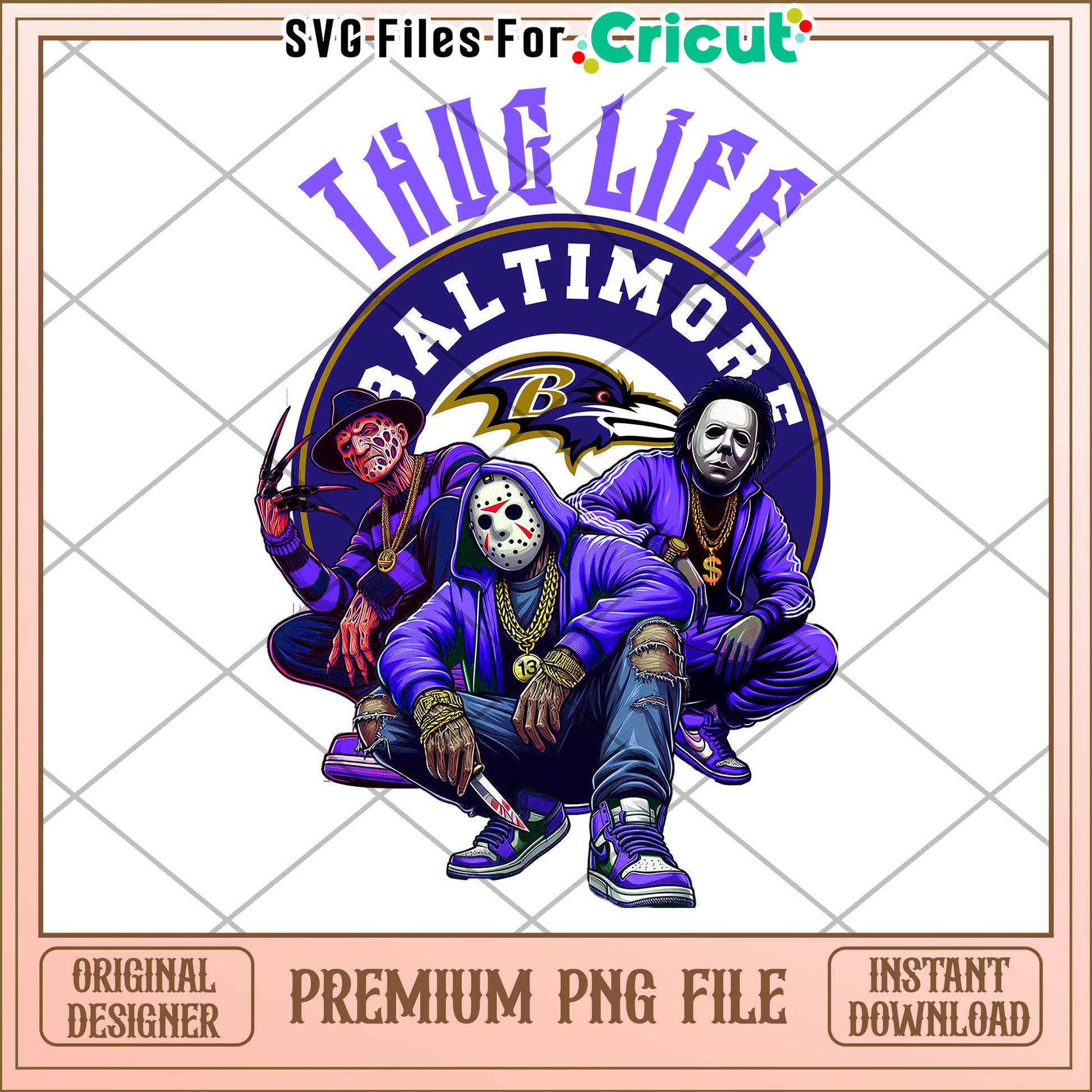 Thug Life Baltimore Graphic Design, Premium PNG Download File