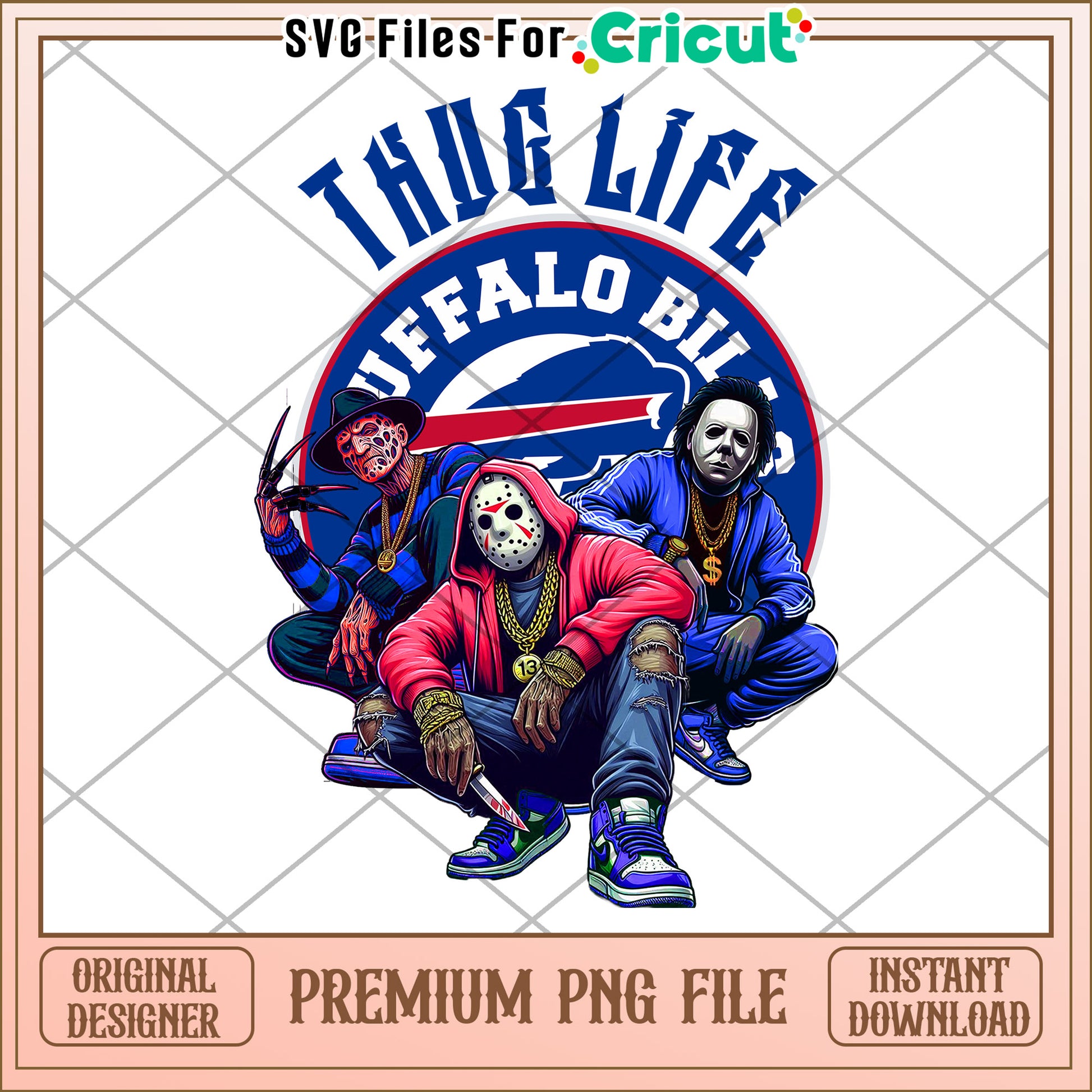 Thug Life Buffalo Bills PNG Design, Perfect for Crafting Projects