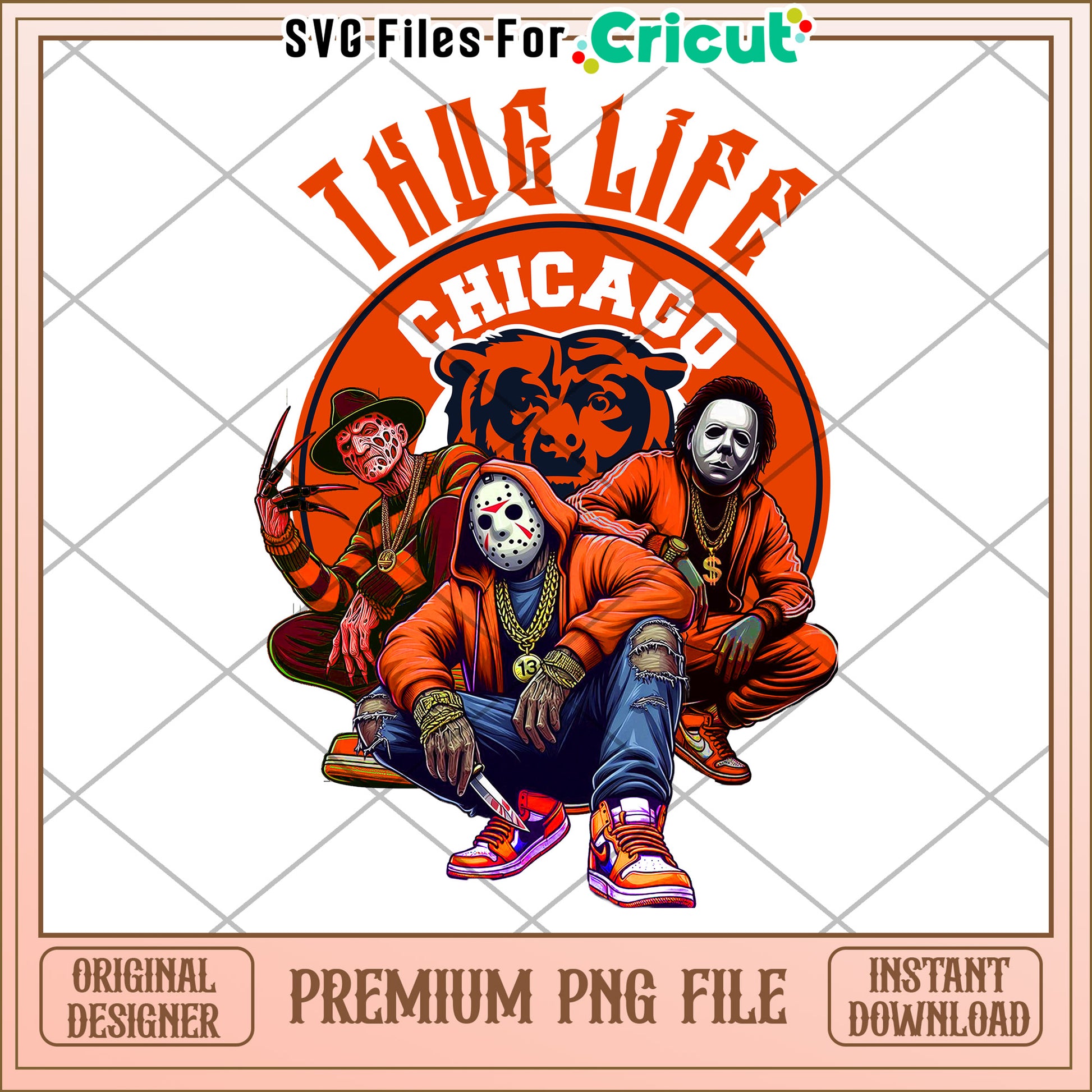 Thug Life Chicago PNG Design for Cricut, Premium Instant Download