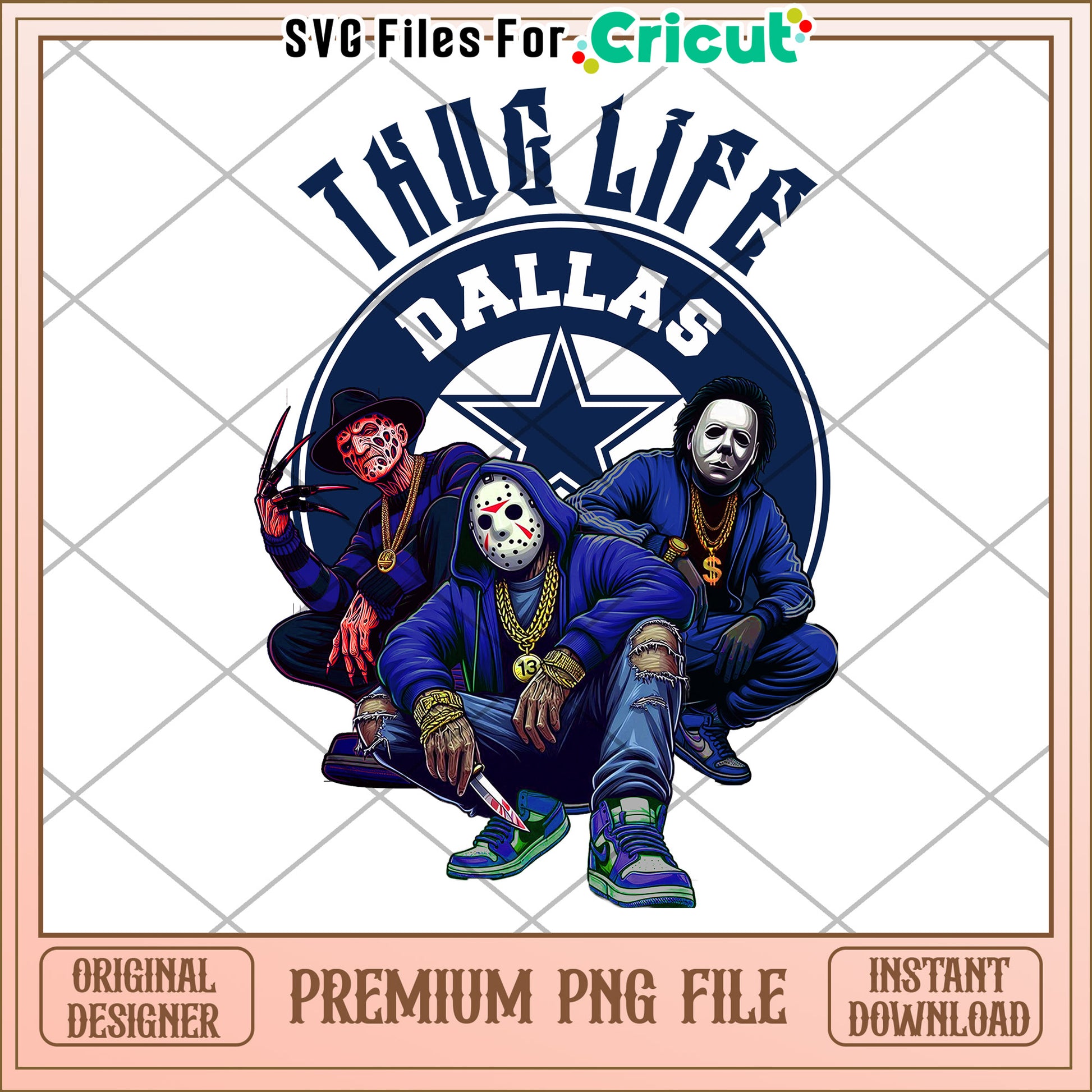 Thug Life Dallas Design, Premium PNG for Instant Download