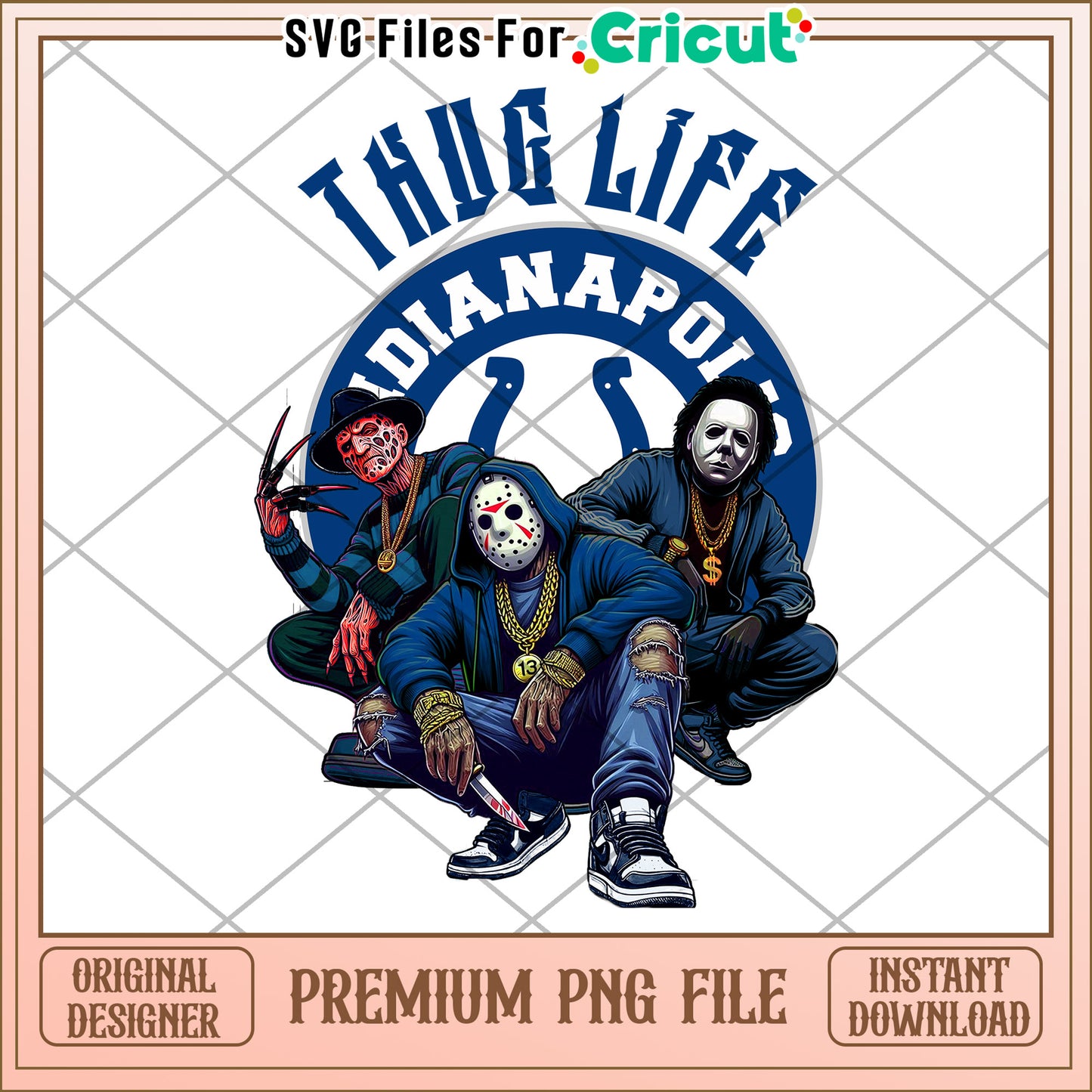Thug Life Indianapolis PNG Design, Cool Graphic for Crafters