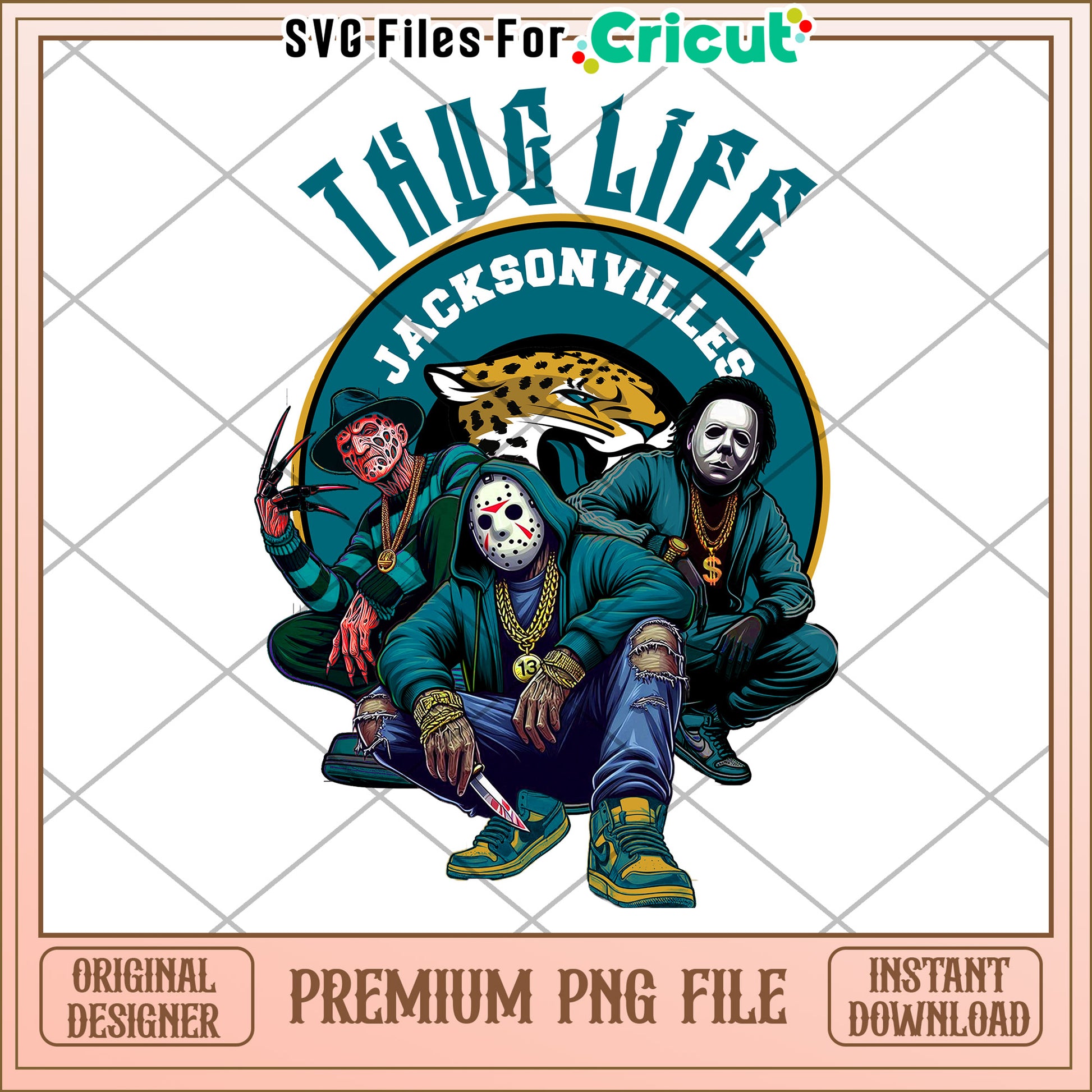Thug Life Jacksonville PNG Design, Perfect for Cricut Projects