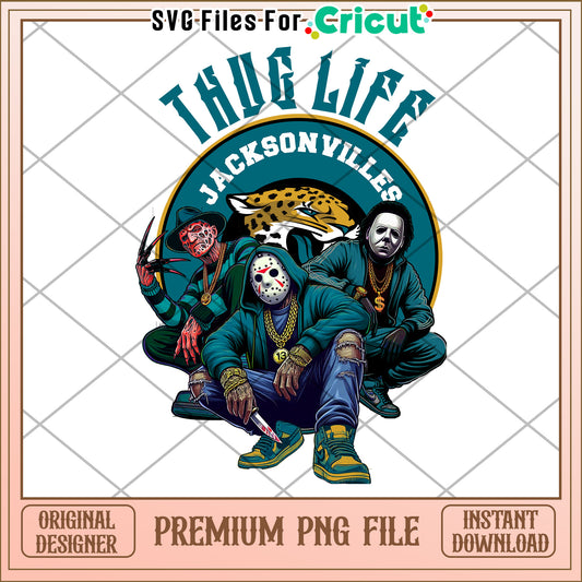 Thug Life Jacksonville PNG Design, Perfect for Cricut Projects