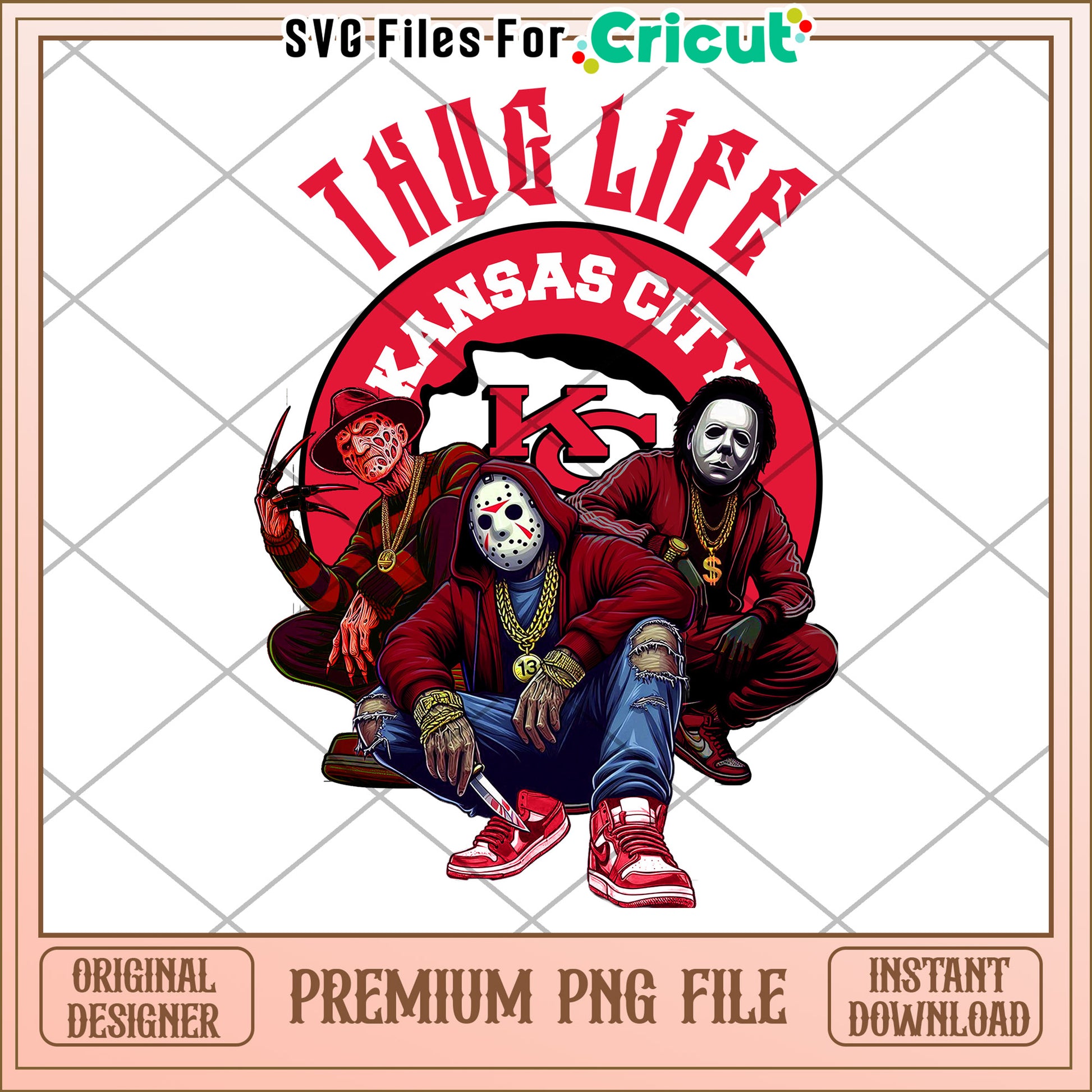 Thug Life Kansas City PNG Design, Premium Download for Cricut