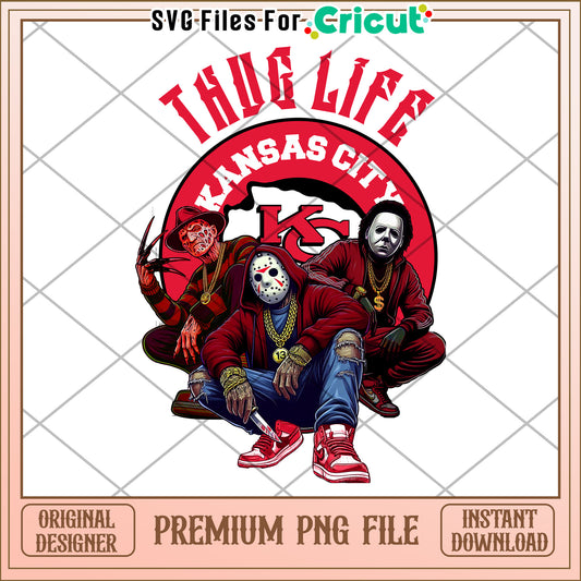 Thug Life Kansas City PNG Design, Premium Download for Cricut