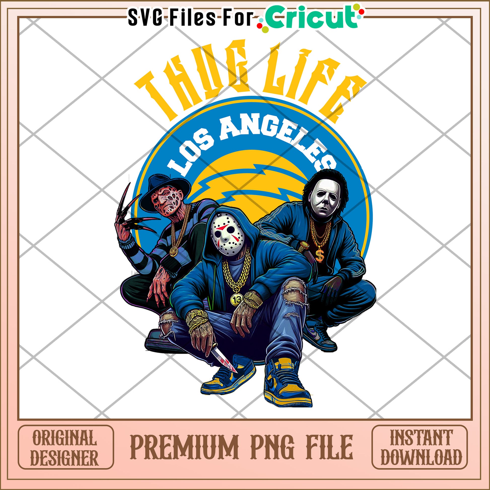Thug Life Los Angeles PNG design, perfect for Cricut projects