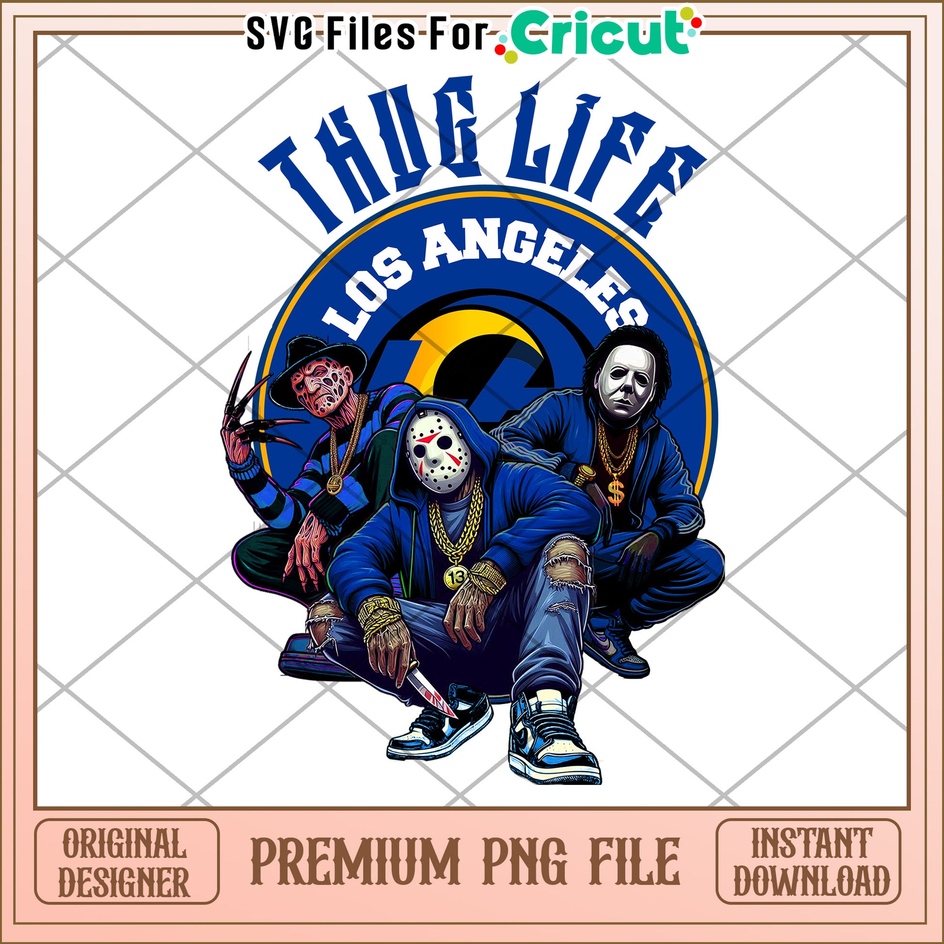 Thug Life Los Angeles graphic design, perfect for Cricut projects