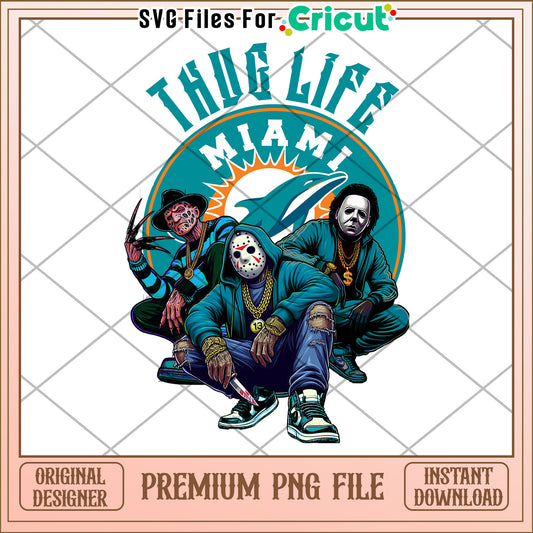 Thug Life Miami design for Cricut, premium PNG file for download