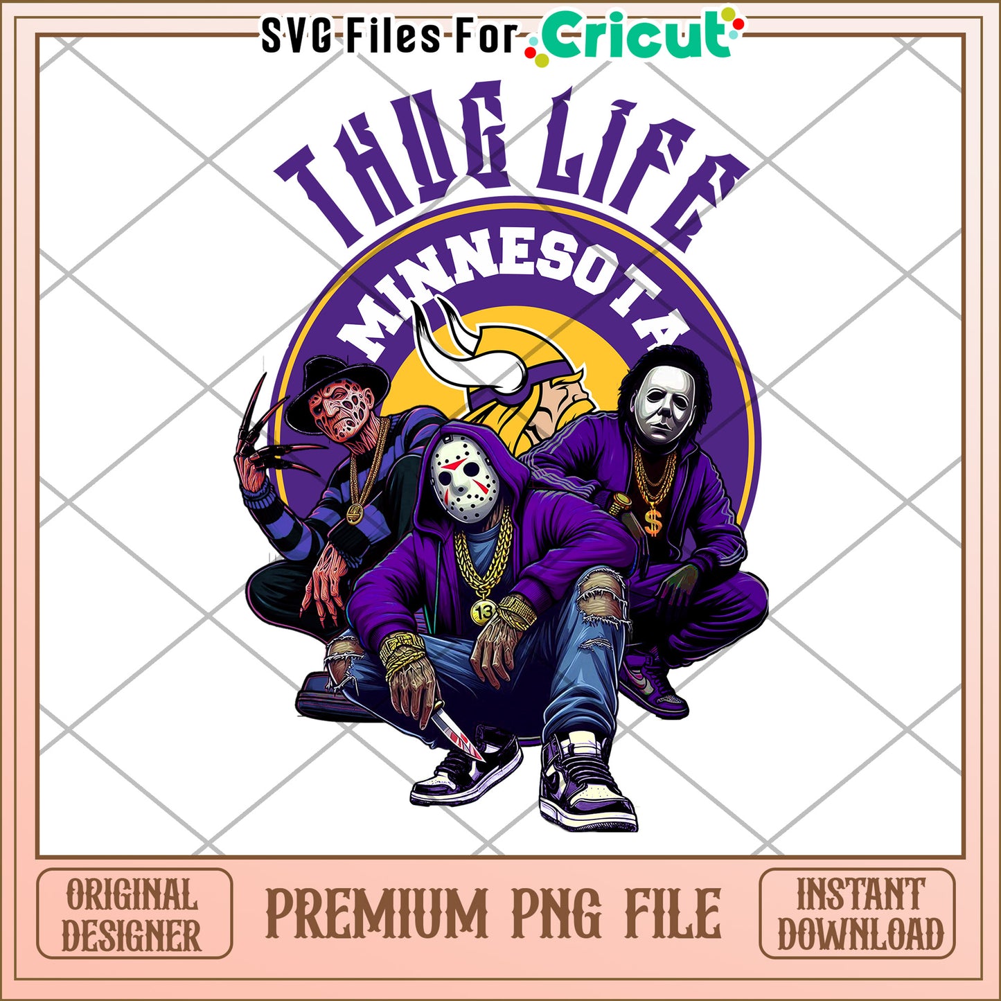 Thug Life Minnesota Design, Premium PNG for Instant Download