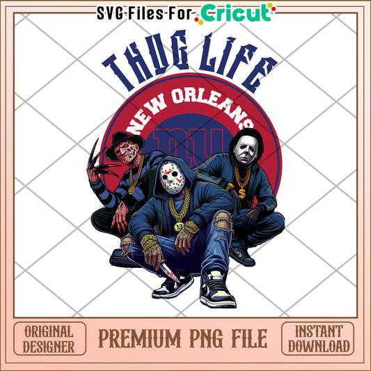Thug Life New Orleans PNG Design, Instant Download for Cricut users