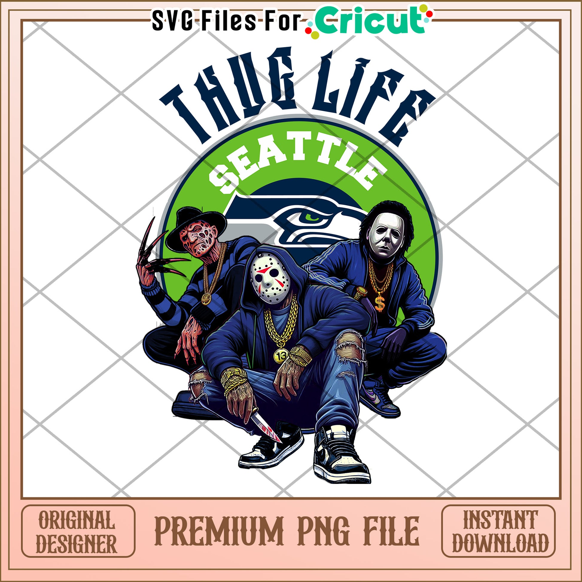Thug Life Seattle PNG Design, Perfect for Cricut Projects
