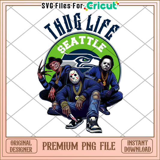 Thug Life Seattle PNG Design, Perfect for Cricut Projects