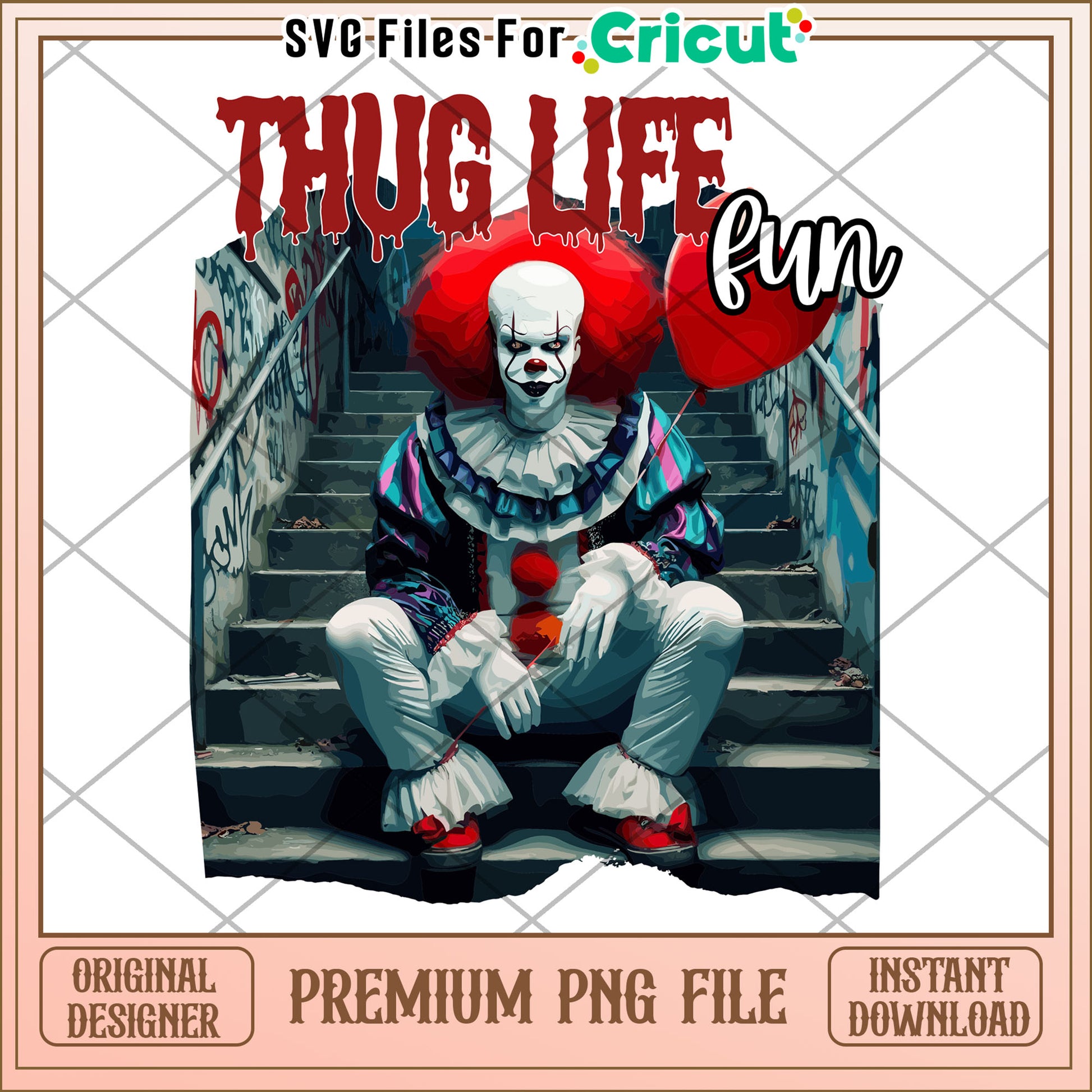 Thug life fun pennywise png, killers characters png, halloween pumpkin png