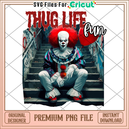 Thug life fun pennywise png, killers characters png, halloween pumpkin png