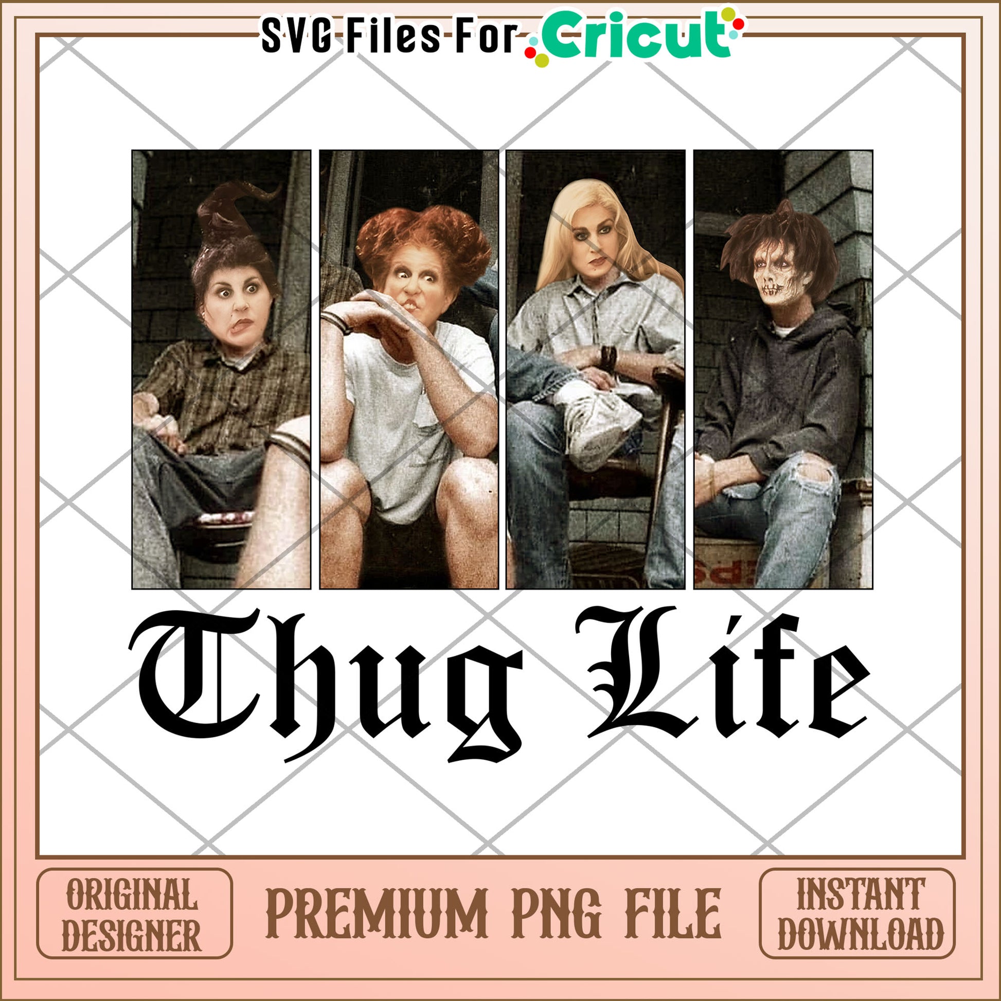 Thug life halloween design png, happy halloween​ png, funny quotes png