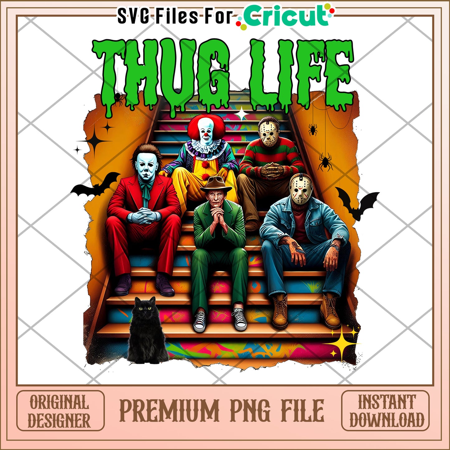 Thug life killers png, killers characters png, halloween pumpkin png