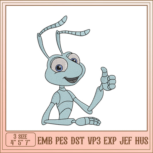 Thumbs Up Ant Embroidery Design
