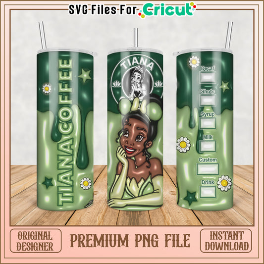 Tiana Coffee Tumbler PNG Design