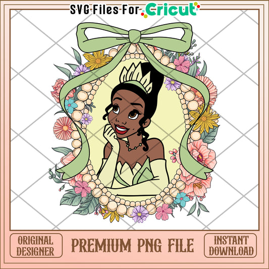 Tiana PNG Floral Princess Premium Download