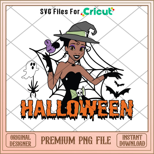 Tiana Princess Halloween png, Disney princess name png, digital download