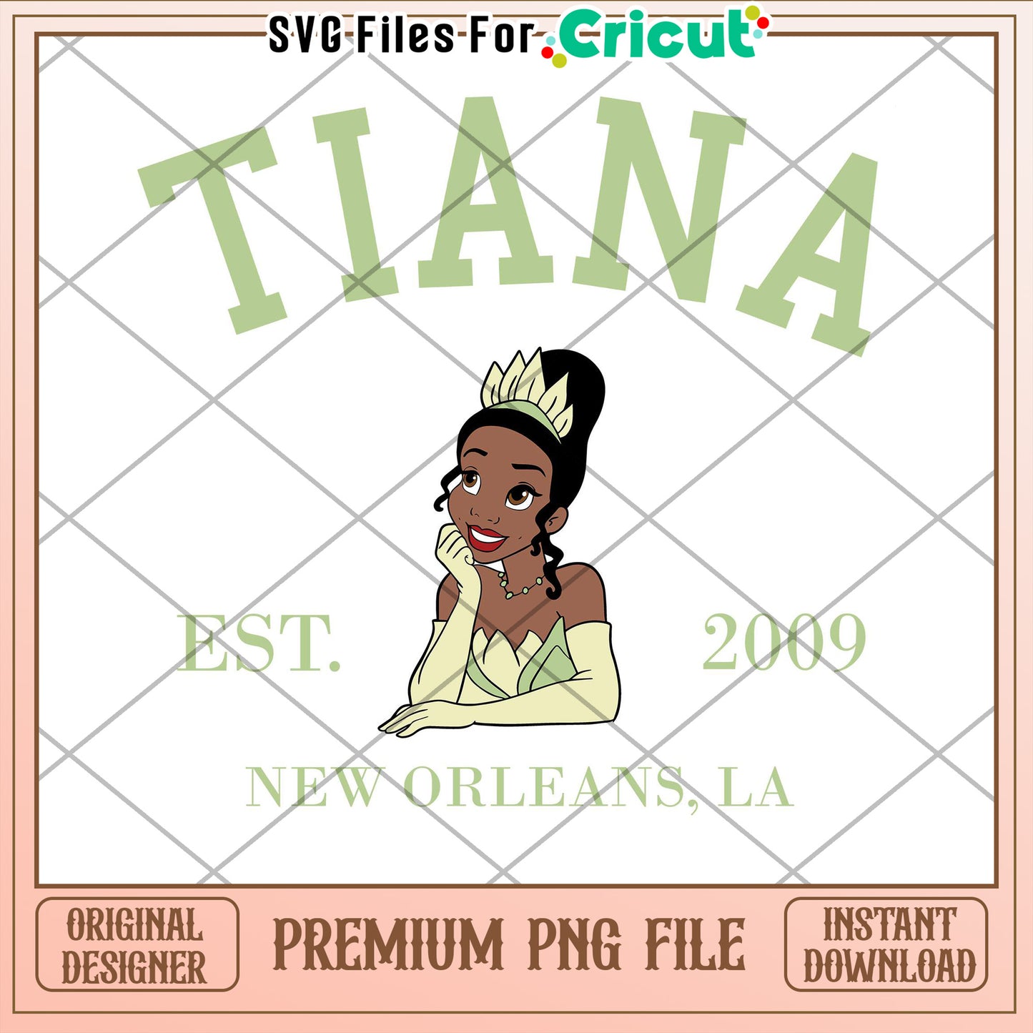 Tiana Princess PNG Cricut Design 2009