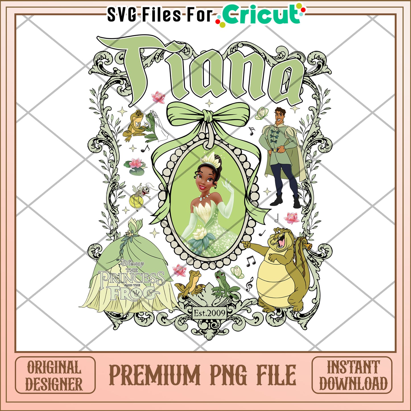 Tiana Princess and the Frog PNG file for crafts, premium quality design