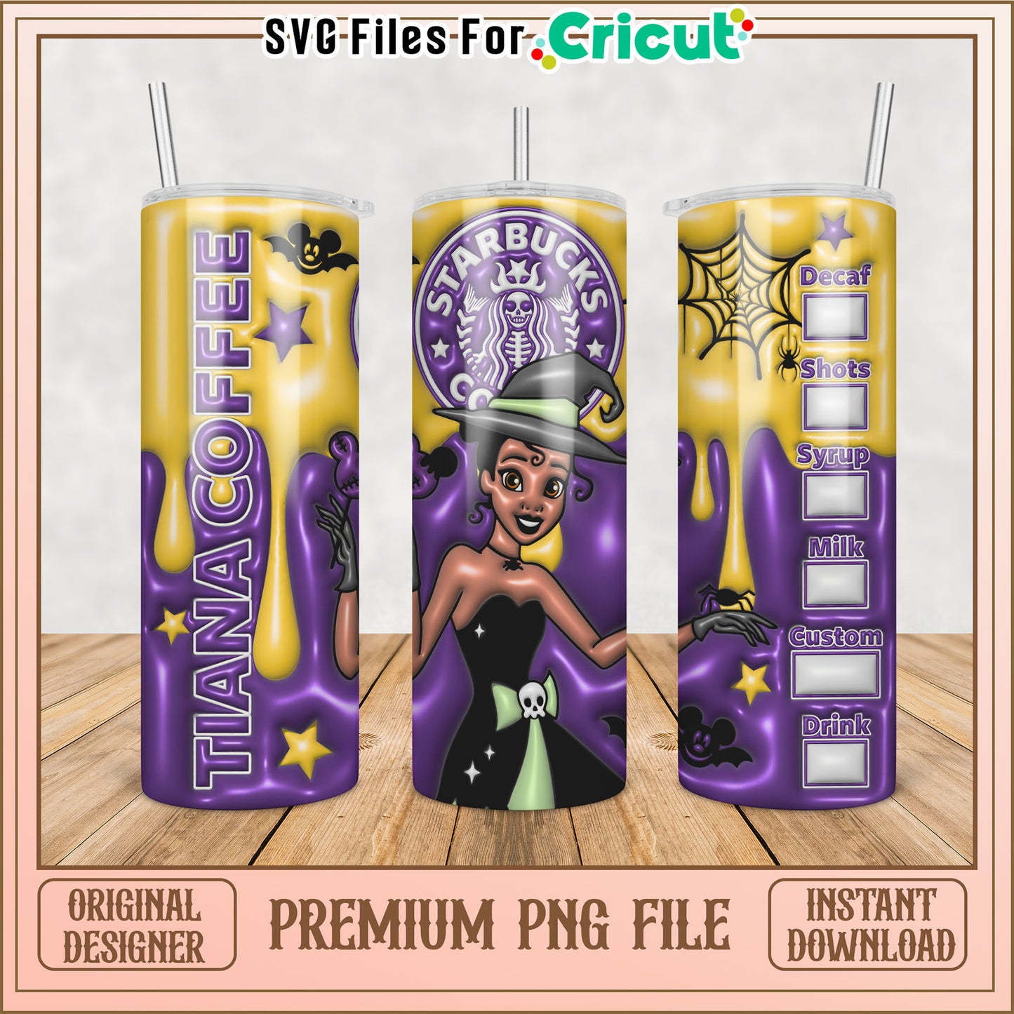 Tiana Starbucks Halloween PNG
