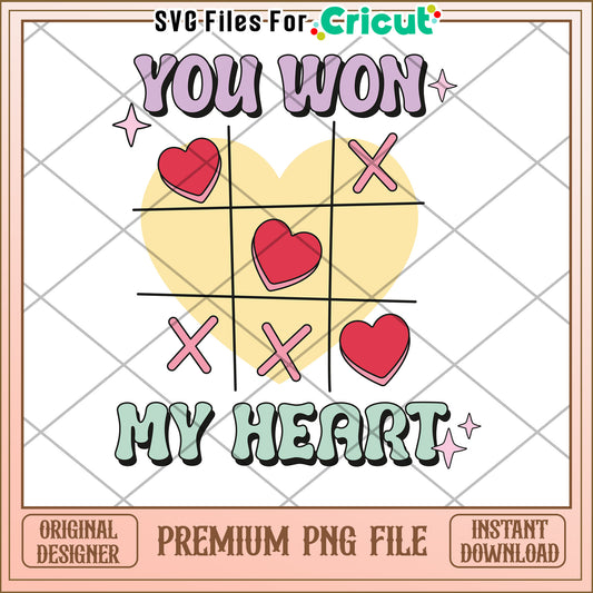 Tic Tac Toe Heart PNG Valentines Design