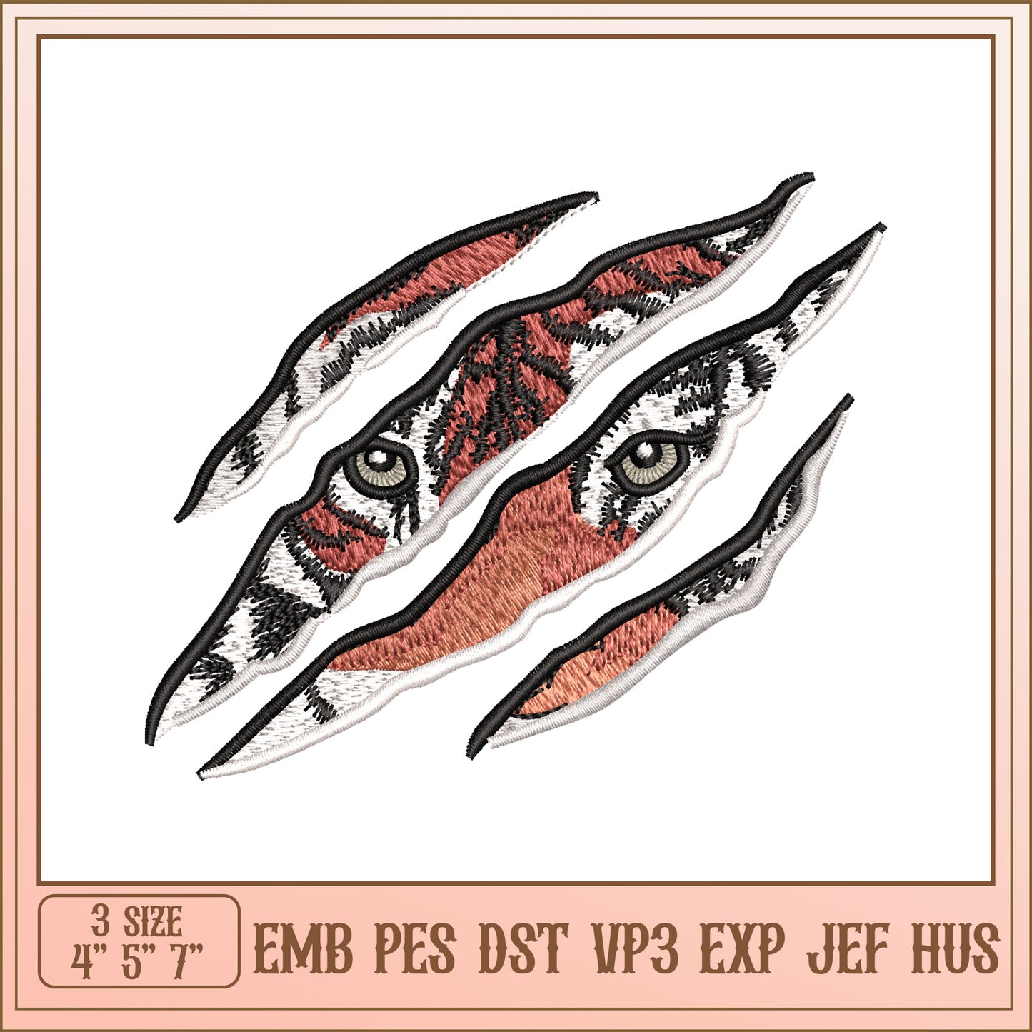 Tiger Claws Embroidery Design