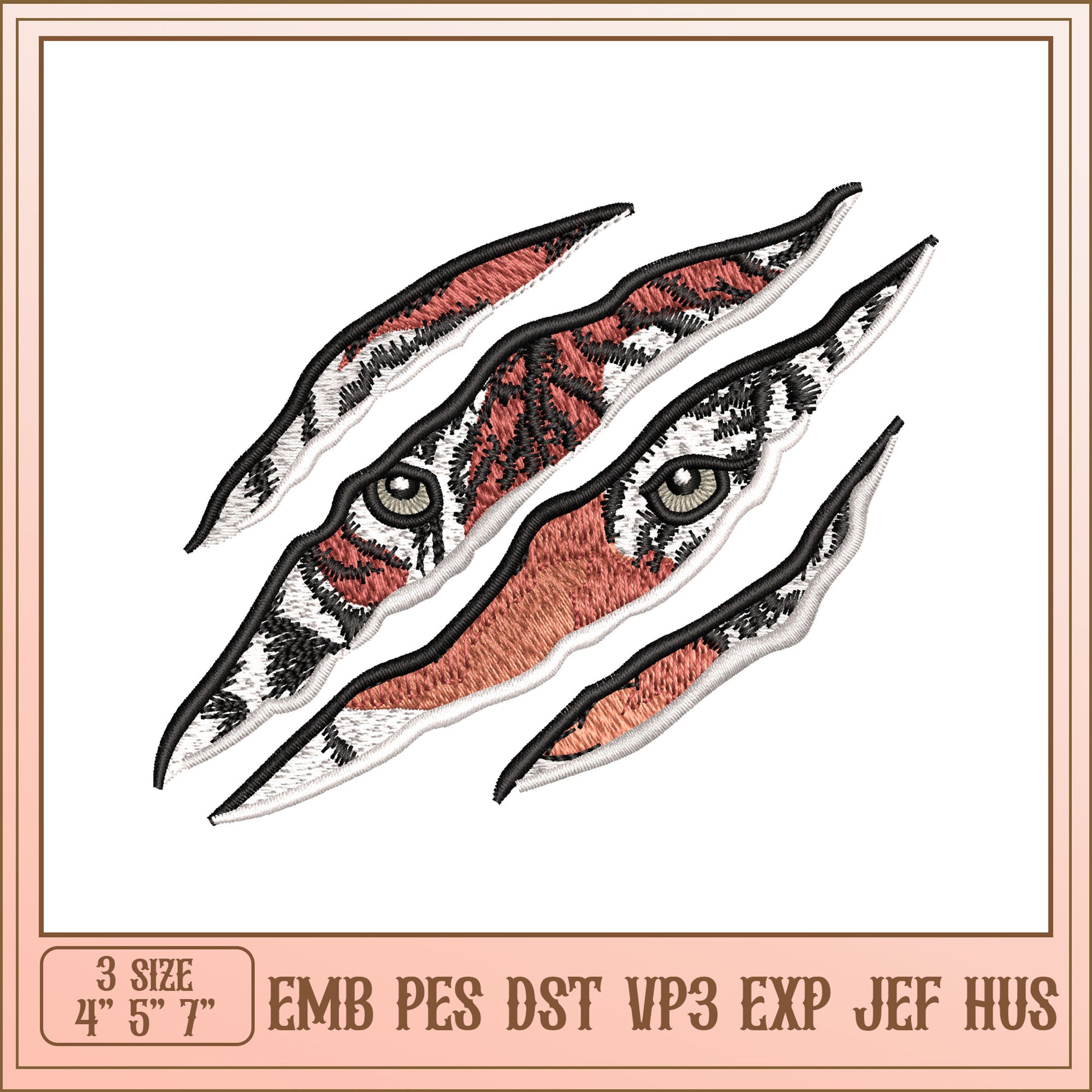 Tiger Claws Embroidery Design