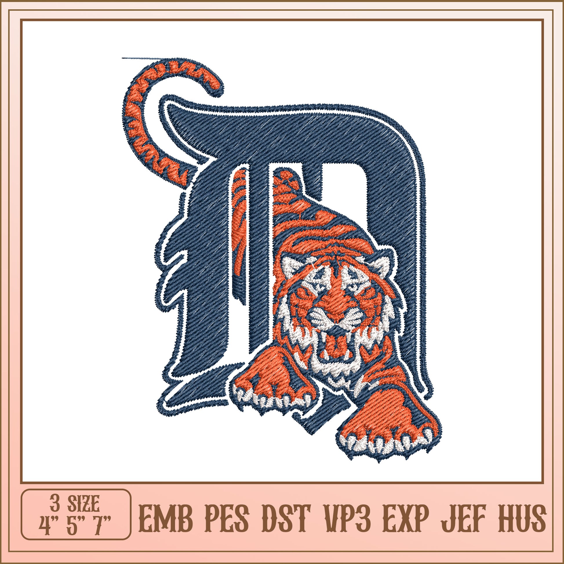 Tiger Embroidery Design EMB PES DST VP3