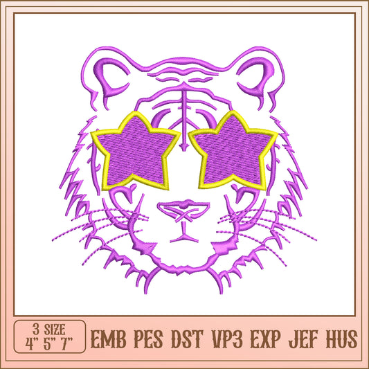 Tiger Embroidery Design, 3 Sizes