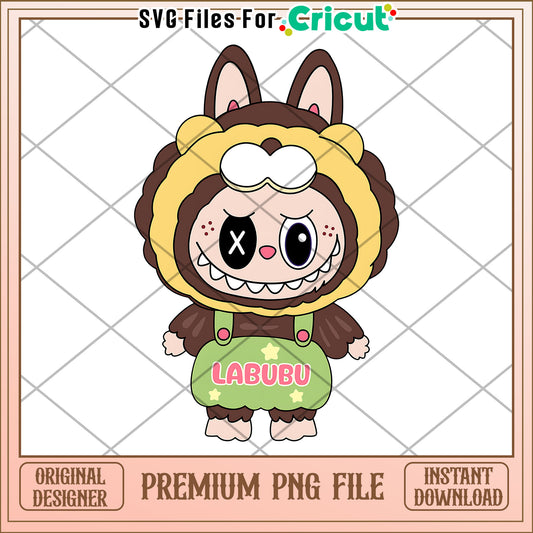 Tiger labubu png, cute labubu png, labubu popmart png