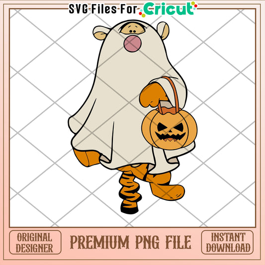 Tigger Ghost Halloween PNG Cricut