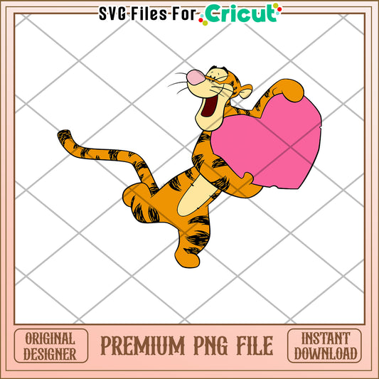 Tigger Heart PNG Cricut Valentine